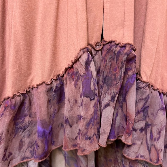 LOGO by Lori Goldstein Terracotta and Violet Layered Blouse - Picture 8 of 10